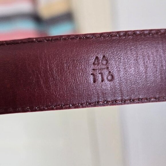 Land’s End Vintage Women’s genuine leather Belt in Peach w silver buckle Size 46 - Picture 8 of 8